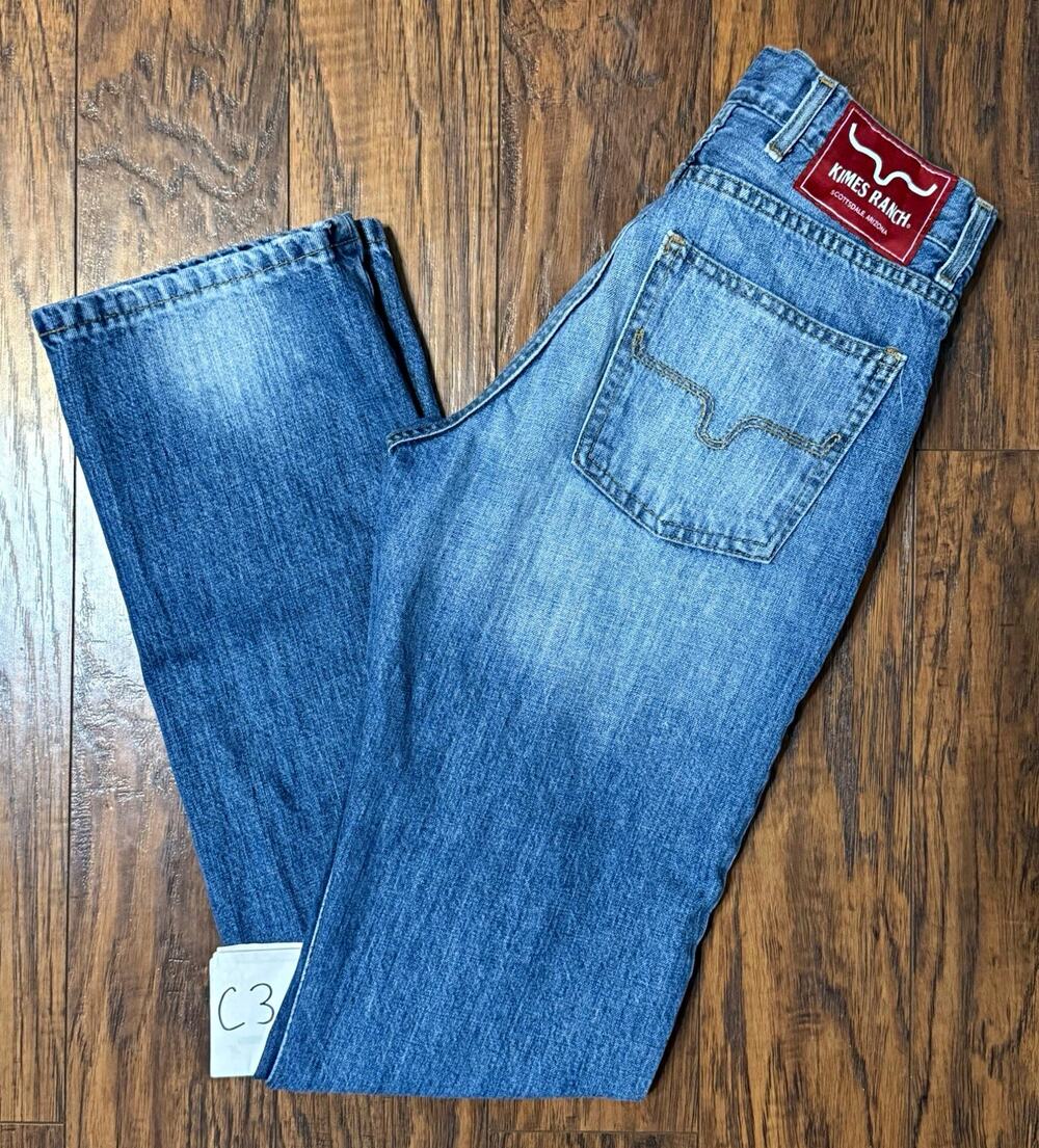 Kimes Ranch Barney Jeans Men’s 29x34 Slim Bootcut Light Wash Made in USA